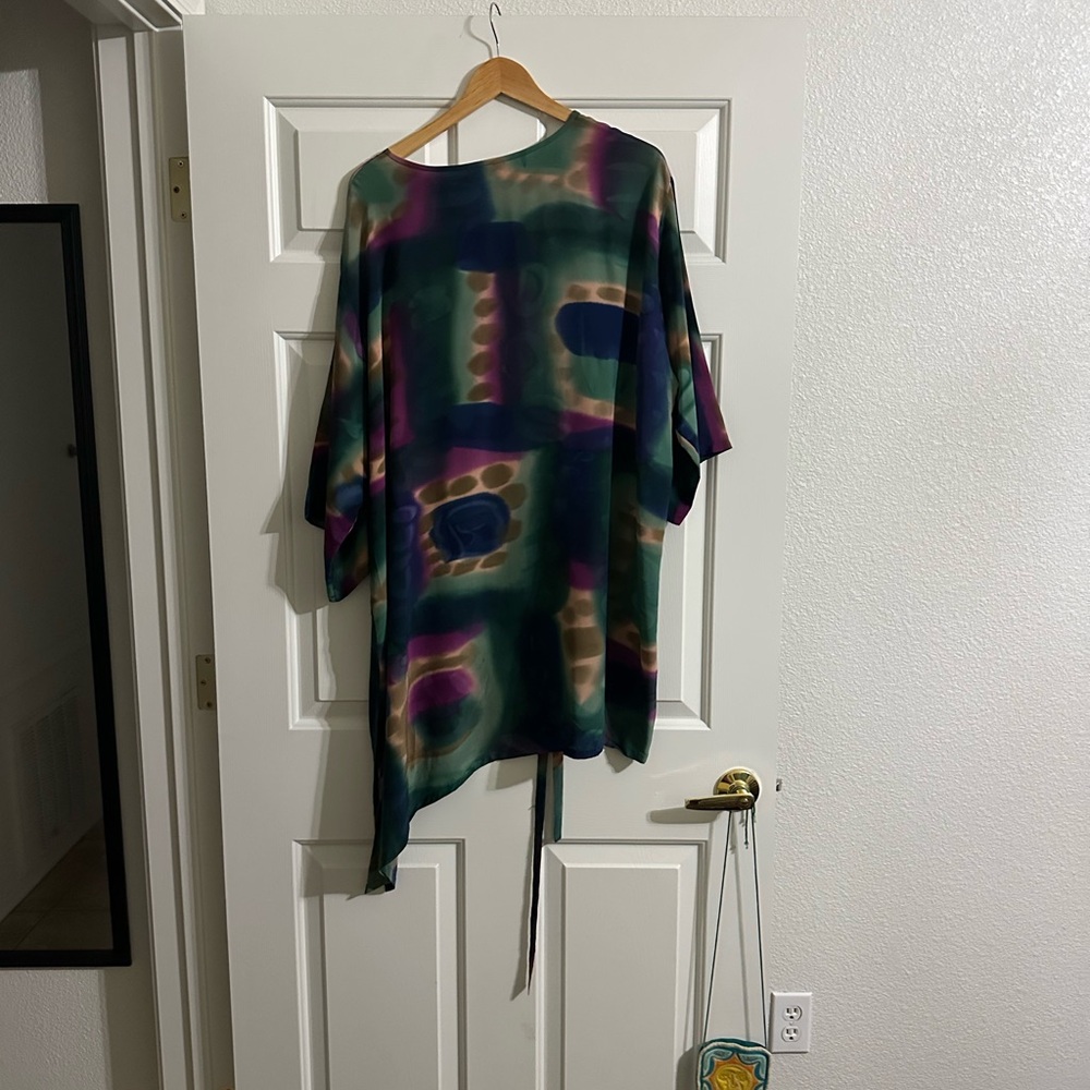 Vintage Handmade and Dyed 100% Silk Dress or Tunic size M - Picture 2 of 3